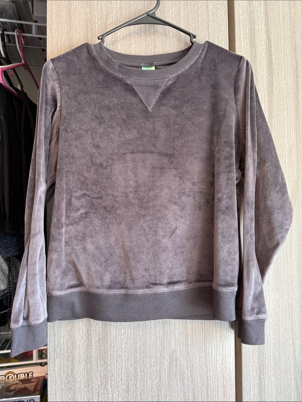 Honeydew Intimates Velvet Crewneck Sweatshirt - Charcoal Gray
